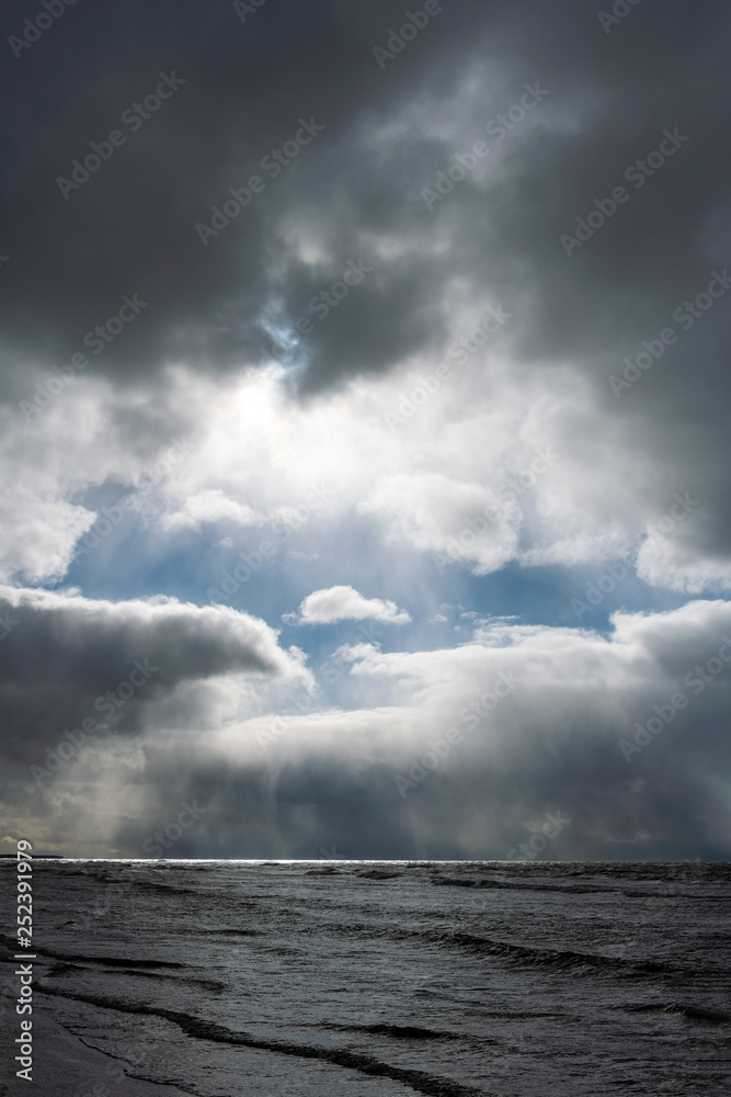 Fototapeta premium Stormy day on Baltic sea.
