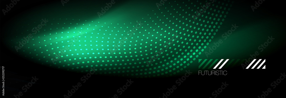 Glowing abstract wave on dark, shiny motion, Christmas and New Year magic space light. Techno abstract background Glowing abstract wave on dark, shiny motion, Christmas and New Year magic space light. Techno abstract background