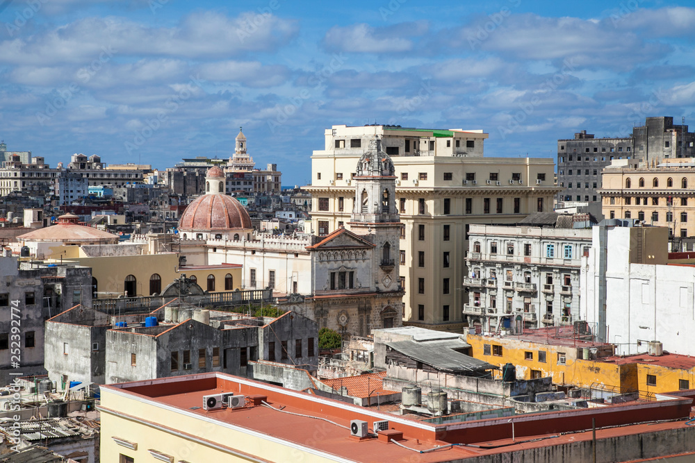  Havana, Cuba - 22 January 2013: Views of town center of squares and streets
