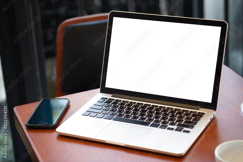mock up Using laptop with blank screen computer modern mock up Using laptop with blank screen computer modern