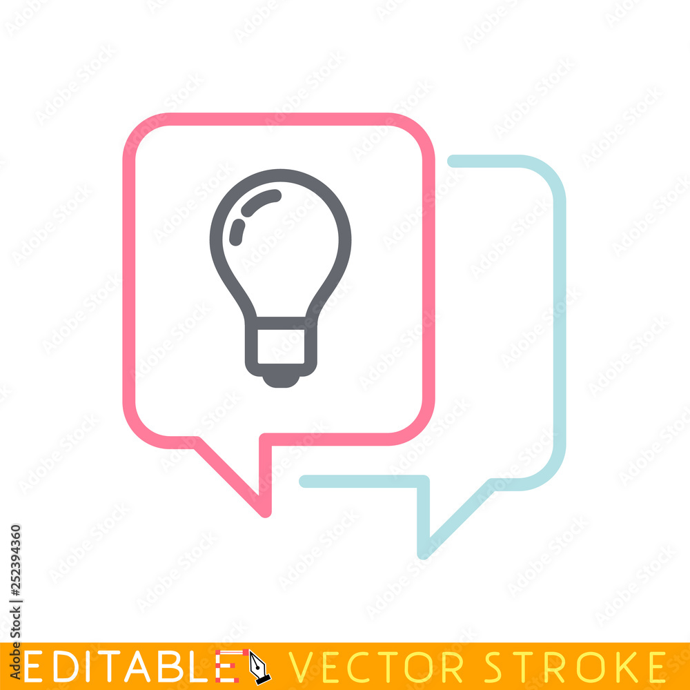 Bubble bulb lamp idea icon. White background. Easy changing vector with editable strokes. Bubble bulb lamp idea icon. White background. Easy changing vector with editable strokes.