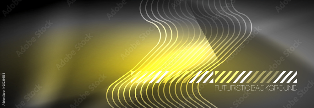 Glowing neon abstract lines, techno futuristic template Glowing neon abstract lines, techno futuristic template