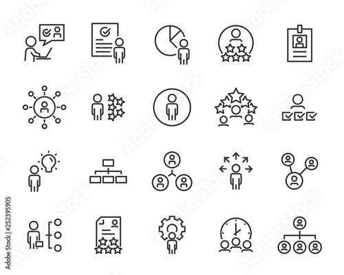 Fotografie set of job seach icons ,such as work, career, traning, business, skill, meeting