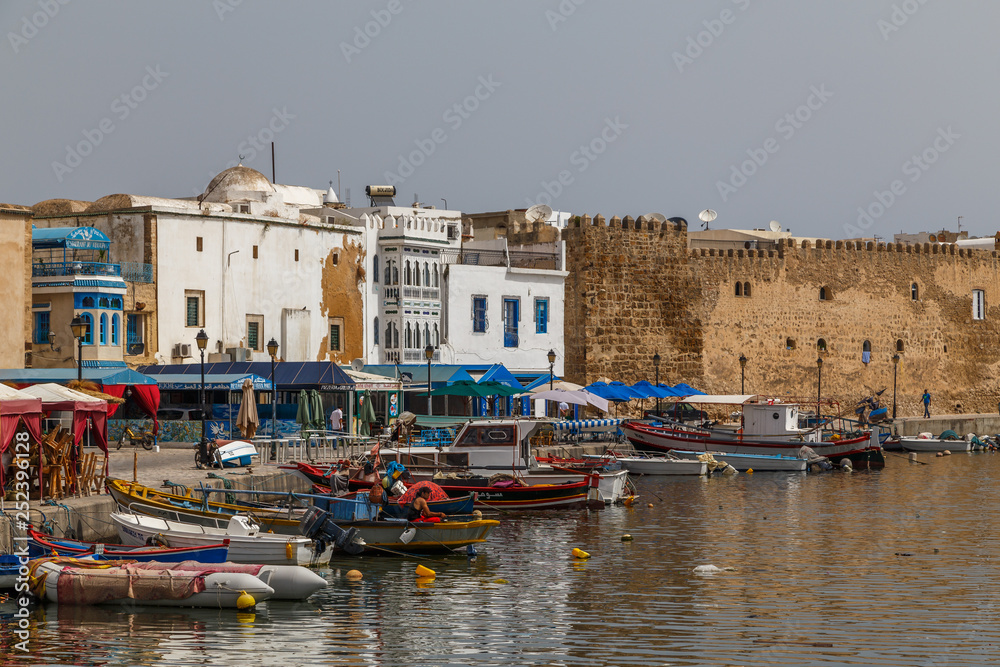 BIZERTE / TUNISIA - JUNE 2015: Old fishing port of Bizerte, Tunisia