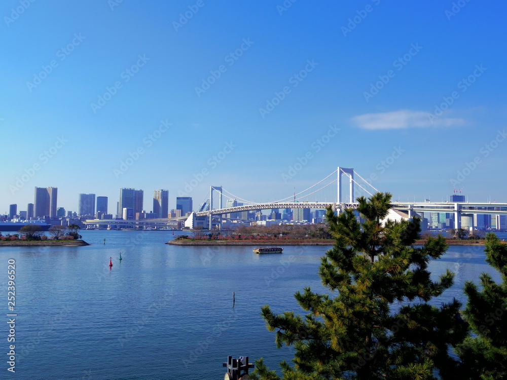 東京お台場より望むレインボーブリッジ