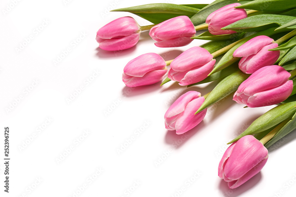 Naklejka premium Bukiet różowych tulipanów