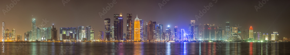 Panoramic view of Doha skyline