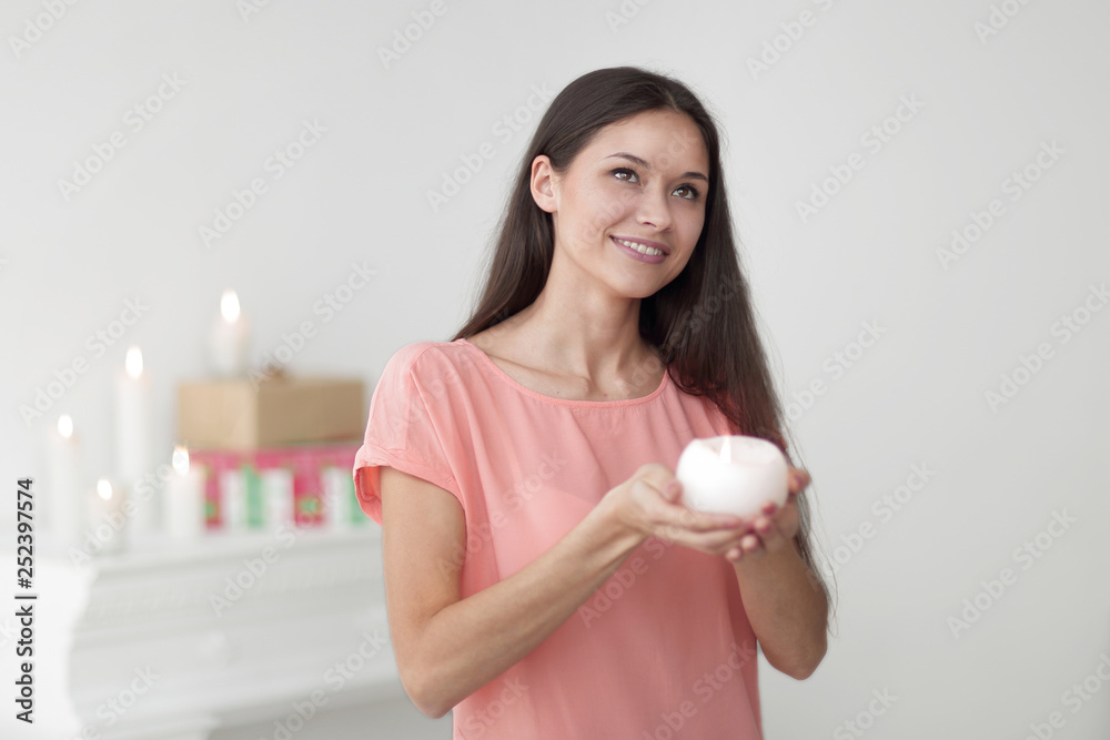 portrait of a thoughtful young woman with a candle portrait of a thoughtful young woman with a candle