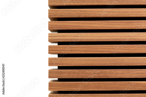 Wooden slats. Natural wood lath line arrange pattern texture background 