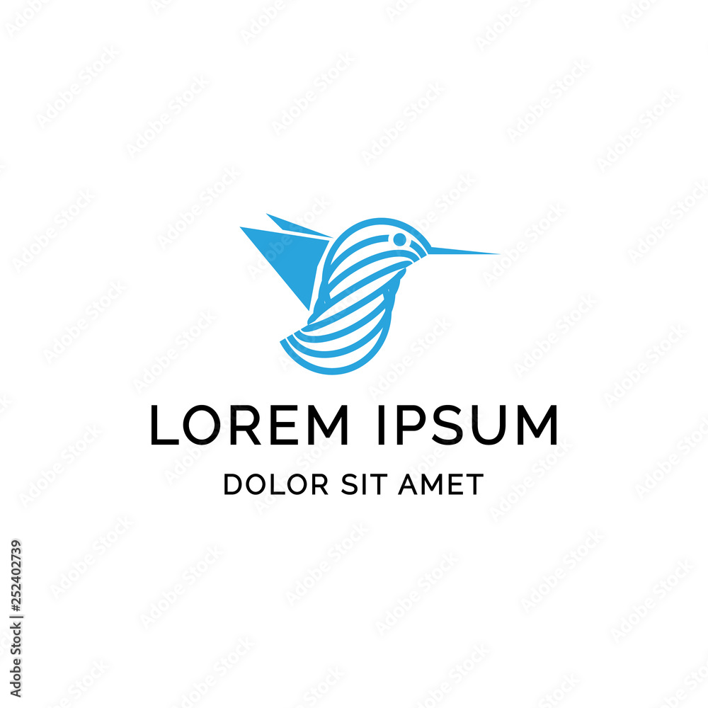 bird with line shaped logo design template bird with line shaped logo design template