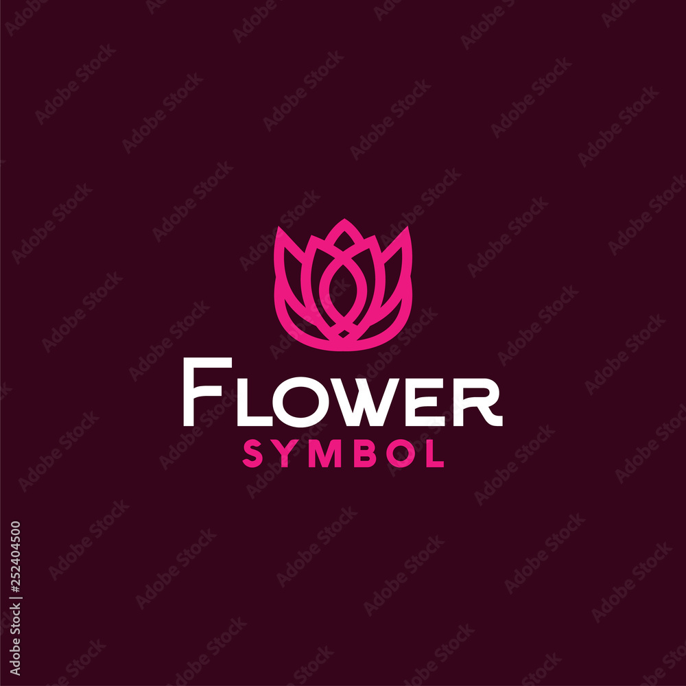 Pink Flower Logo Symbol Design Pink Flower Logo Symbol Design