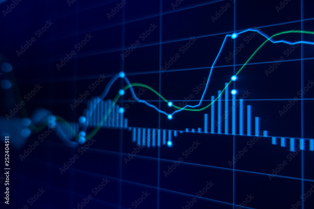 Stock market trading graph and candlestick chart for financial investment concept. Abstract finance background. Stock market trading graph and candlestick chart for financial investment concept. Abstract finance background.