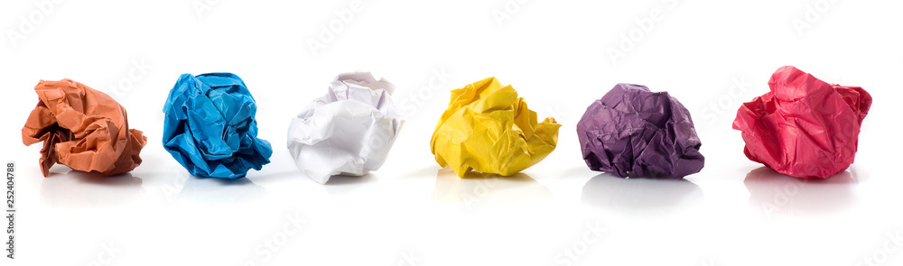 isolated image of crumpled paper closeup