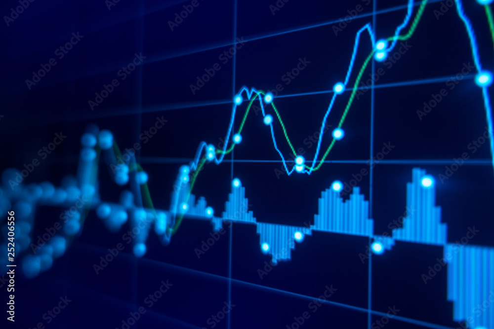 Stock market trading graph and candlestick chart for financial investment concept. Abstract finance background. Stock market trading graph and candlestick chart for financial investment concept. Abstract finance background.