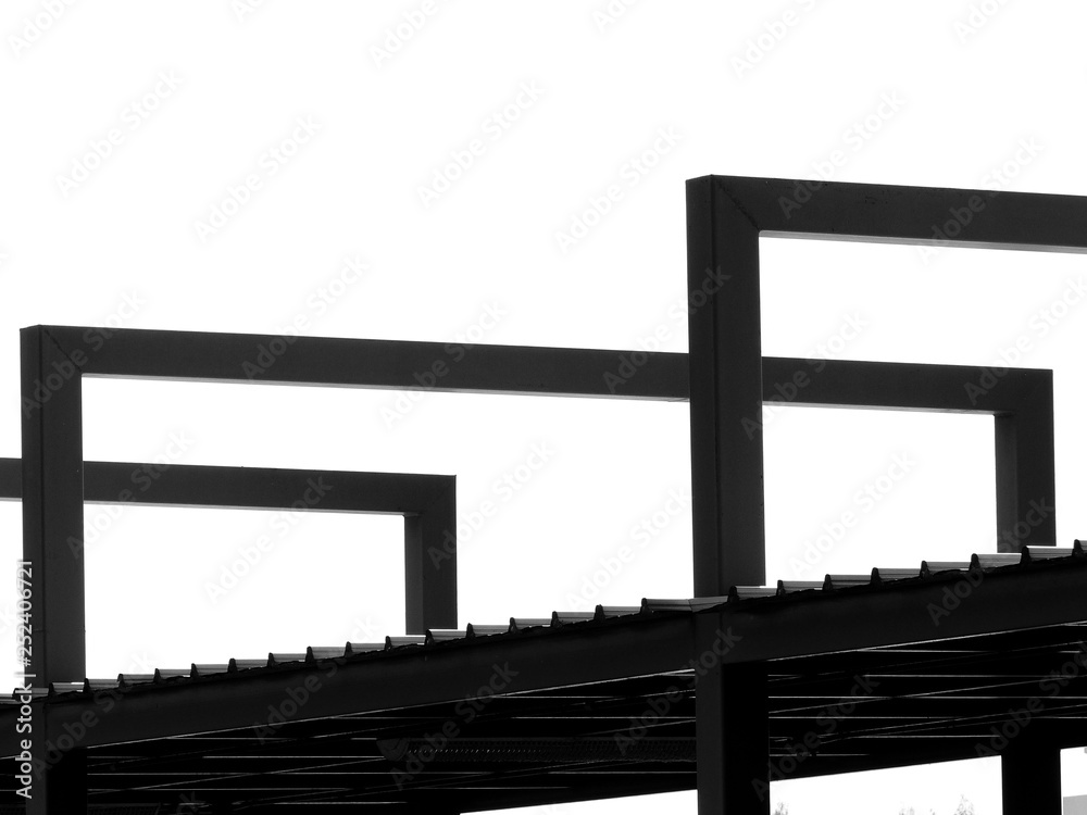 abstract black & white shaped building silhouette abstract black & white shaped building silhouette