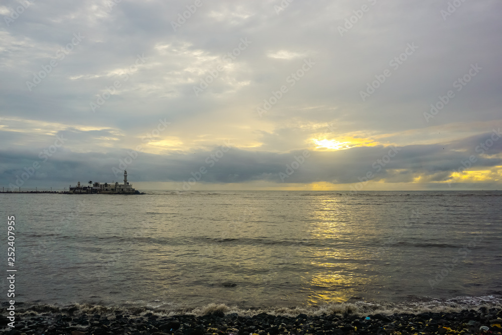 Masjid Haji Ali at sunset. Mumbai, India Masjid Haji Ali at sunset. Mumbai, India