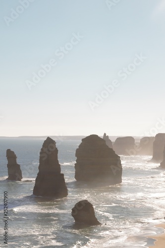 Foggy view over the 12 apostles Australia – grey color
