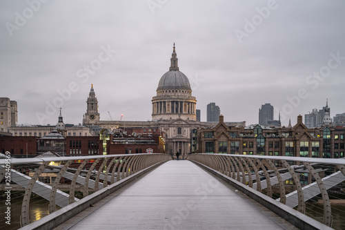 St Paul's Cathedral and Millennium Footbridge over the Thames