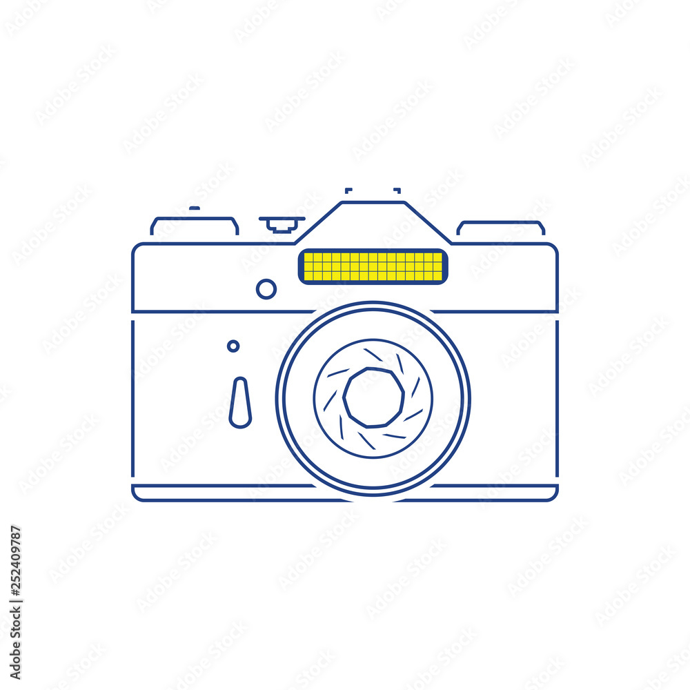 Icon of retro film photo camera Icon of retro film photo camera