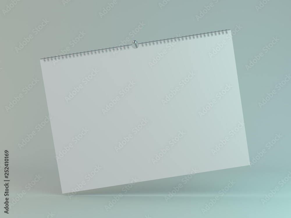 Blank design horizontal calendar template with soft shadows. 3D Blank design horizontal calendar template with soft shadows. 3D