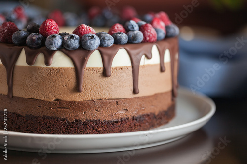Tableau sur toile Cake dessert chocolate sweet delicious