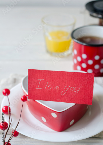 surprise breakfast with a love note