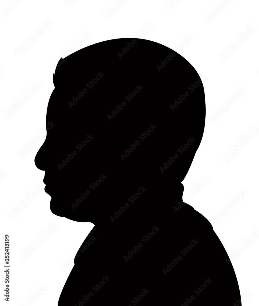 a boy head silhouette vector