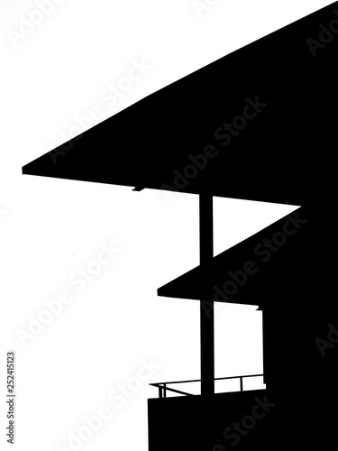 abstract black & white shaped building silhouette