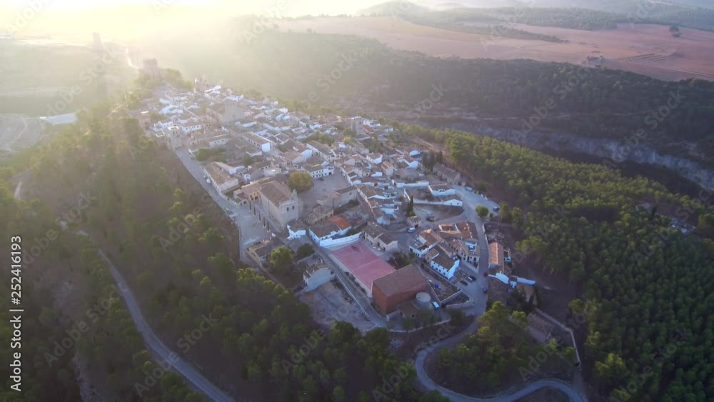 Aerial view of Alarcon. Beautiful village of Cuenca. Spain. 4k Drone Video