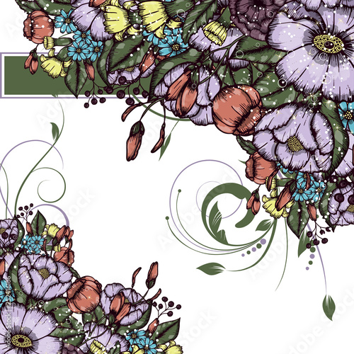 Abstract vector flower background