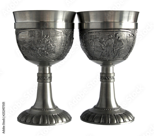 Εκτύπωση καμβά Vintage pewter wine goblets