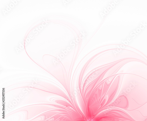 Abstract white background with pink floral pattern