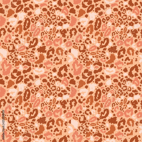 Seamless leopard wild nature pattern. Vector animal print.
