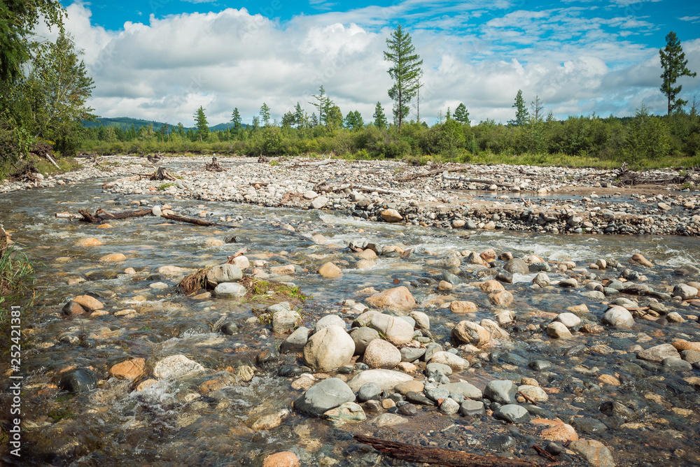 Obraz premium mountain river. waterfall