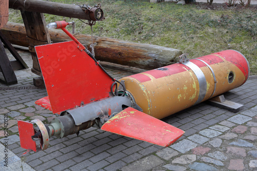 Retro Soviet torpedo for hitting sea targets photo