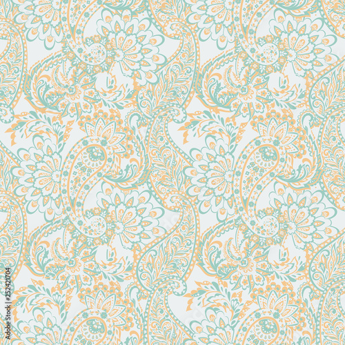 Seamless Paisley pattern in indian style. Floral vector illustration