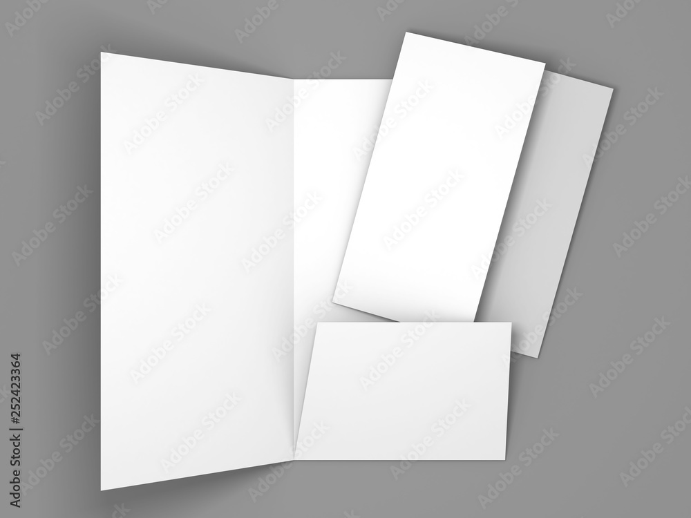 Blank white folder brochure template mockup