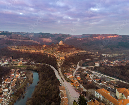 Fortress of Veliko Tarnovo in Bulgaria, with the river and the old town