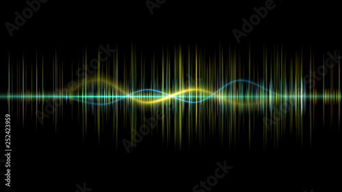 Audio digital equalizer technology, pulse musical.abstract of sound wave , light frequencies or bright equalizer . Neon colorful digital musical bar for technology concept background