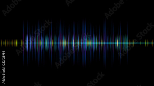 Audio digital equalizer technology, pulse musical.abstract of sound wave , light frequencies or bright equalizer . Neon colorful digital musical bar for technology concept background