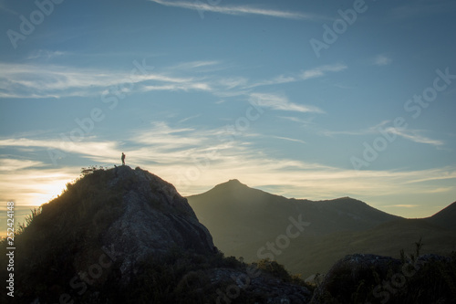 man alone mountains landscape