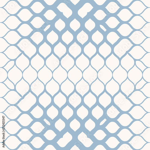Vector halftone geometric seamless pattern. Blue and white gradient effect