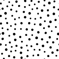 Acrylglasbilder Polka-Dot-Muster Handgezeichnete schwarze Tupfen Grunge-Stil  © zaie
