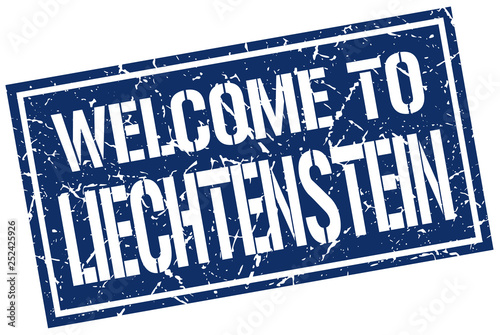 welcome to Liechtenstein stamp
