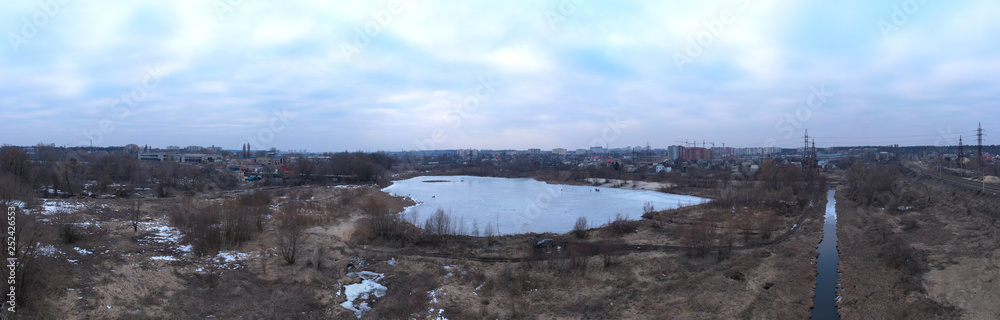 winter panorama, view from above
