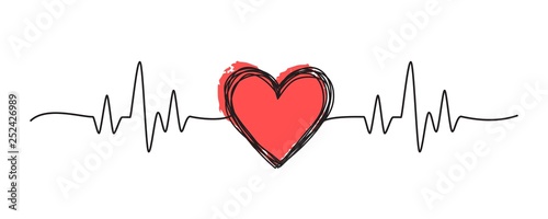 Tangled grungy heart scribble