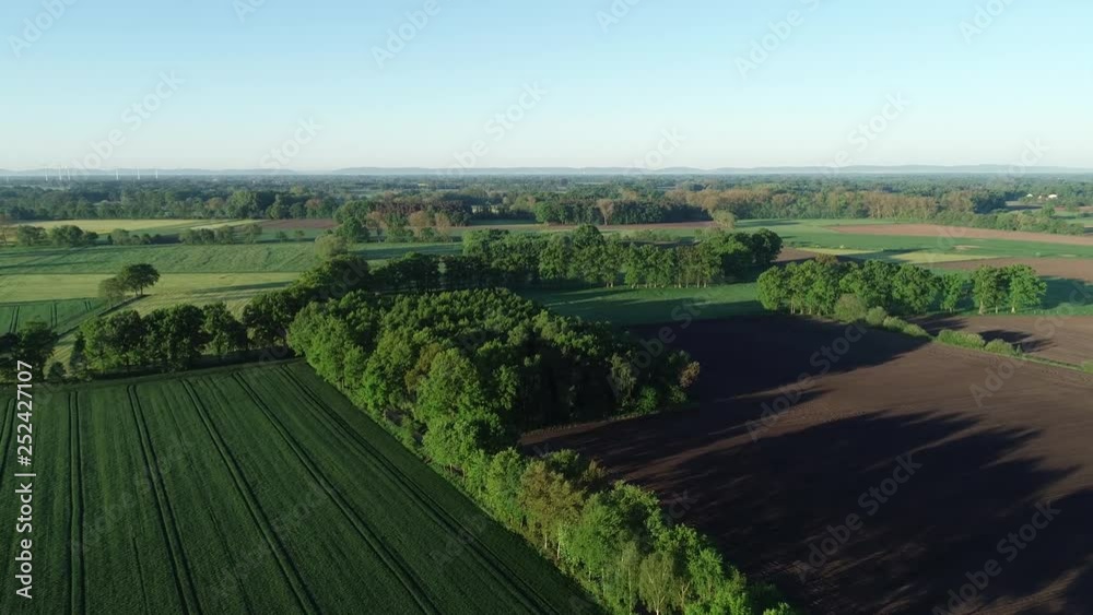 Landschaft mit Feldern aus der Luft