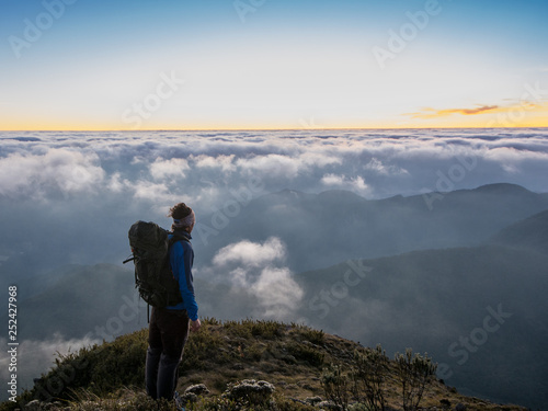 man alone mountains landscape