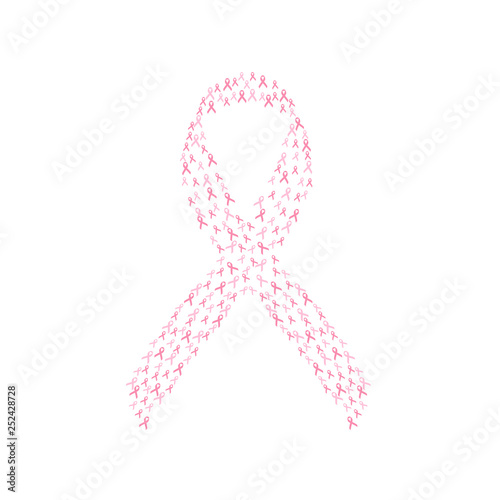 cancer ribbon pink color vector