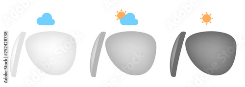 Photochromic lens vector . uv can change the color